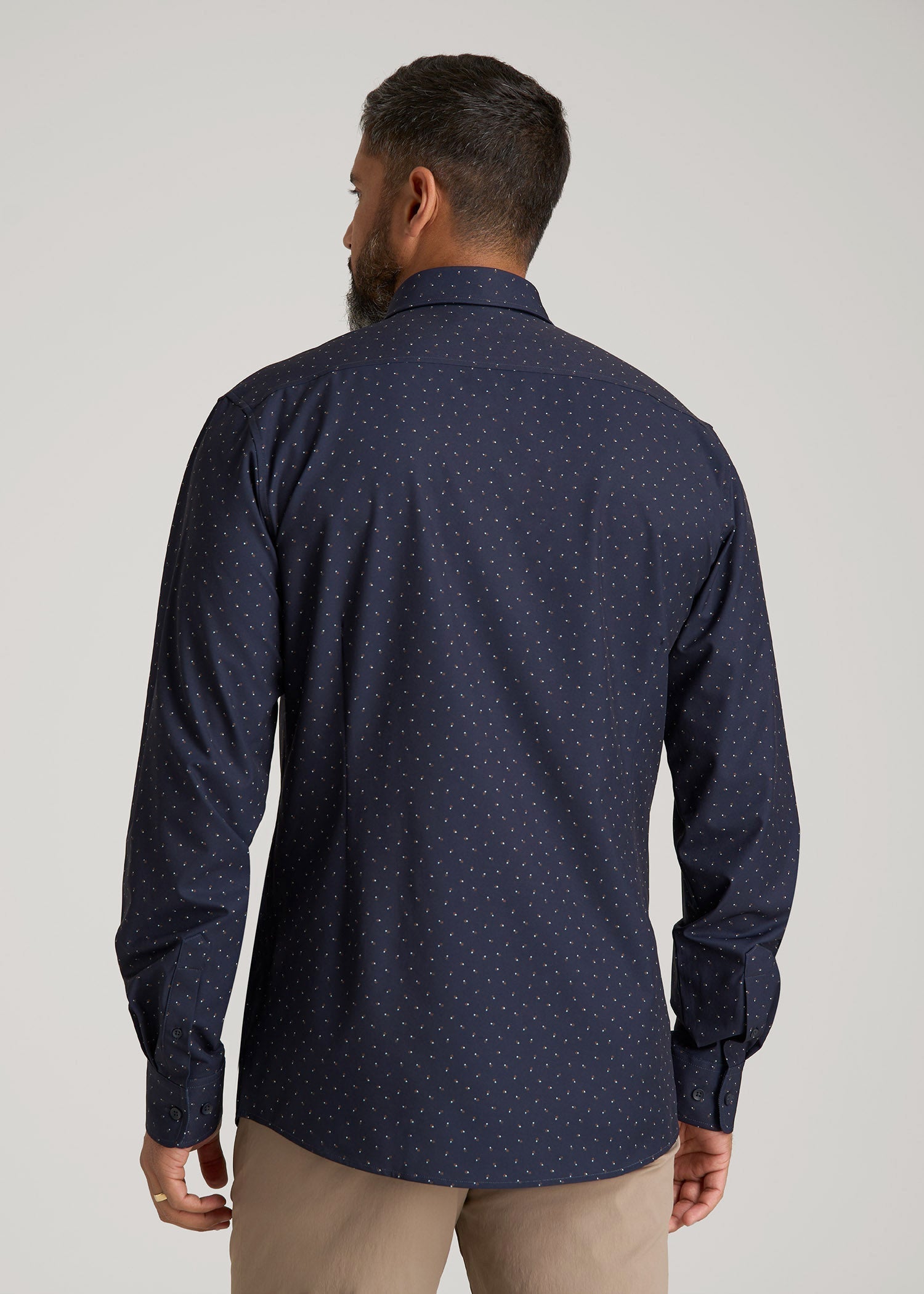 Traveler Stretch Dress Shirt in Dark Blue Floral