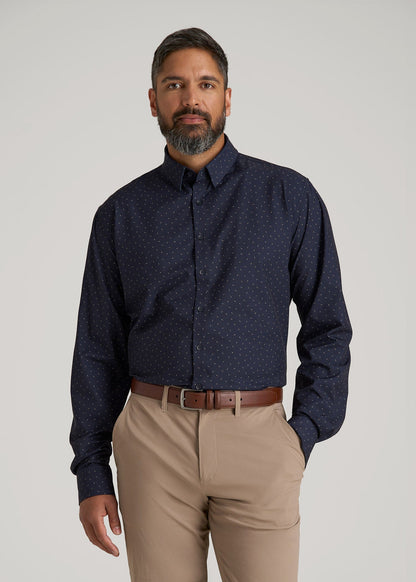 Traveler Stretch Dress Shirt in Dark Blue Floral