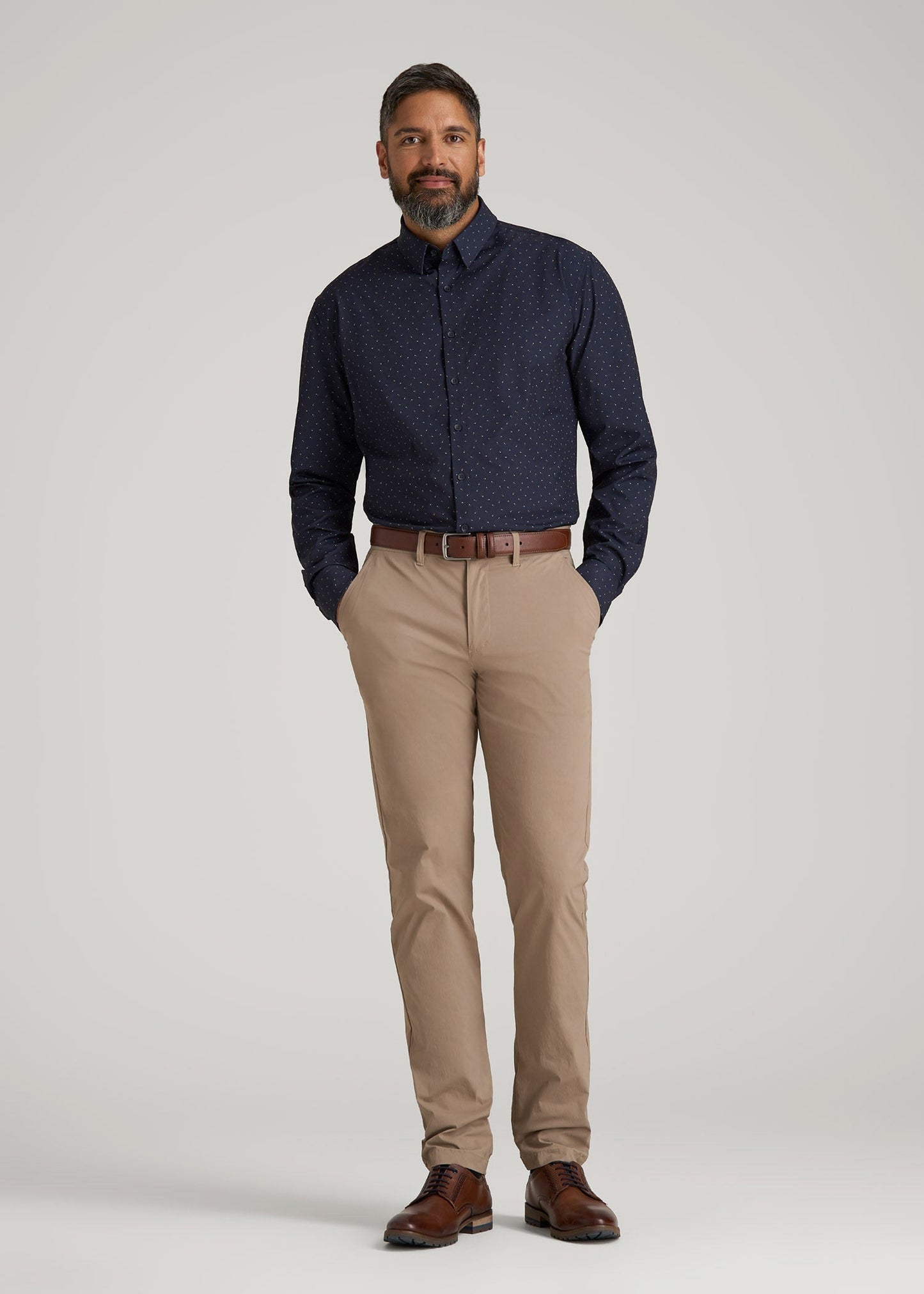 Traveler Stretch Dress Shirt in Dark Blue Floral