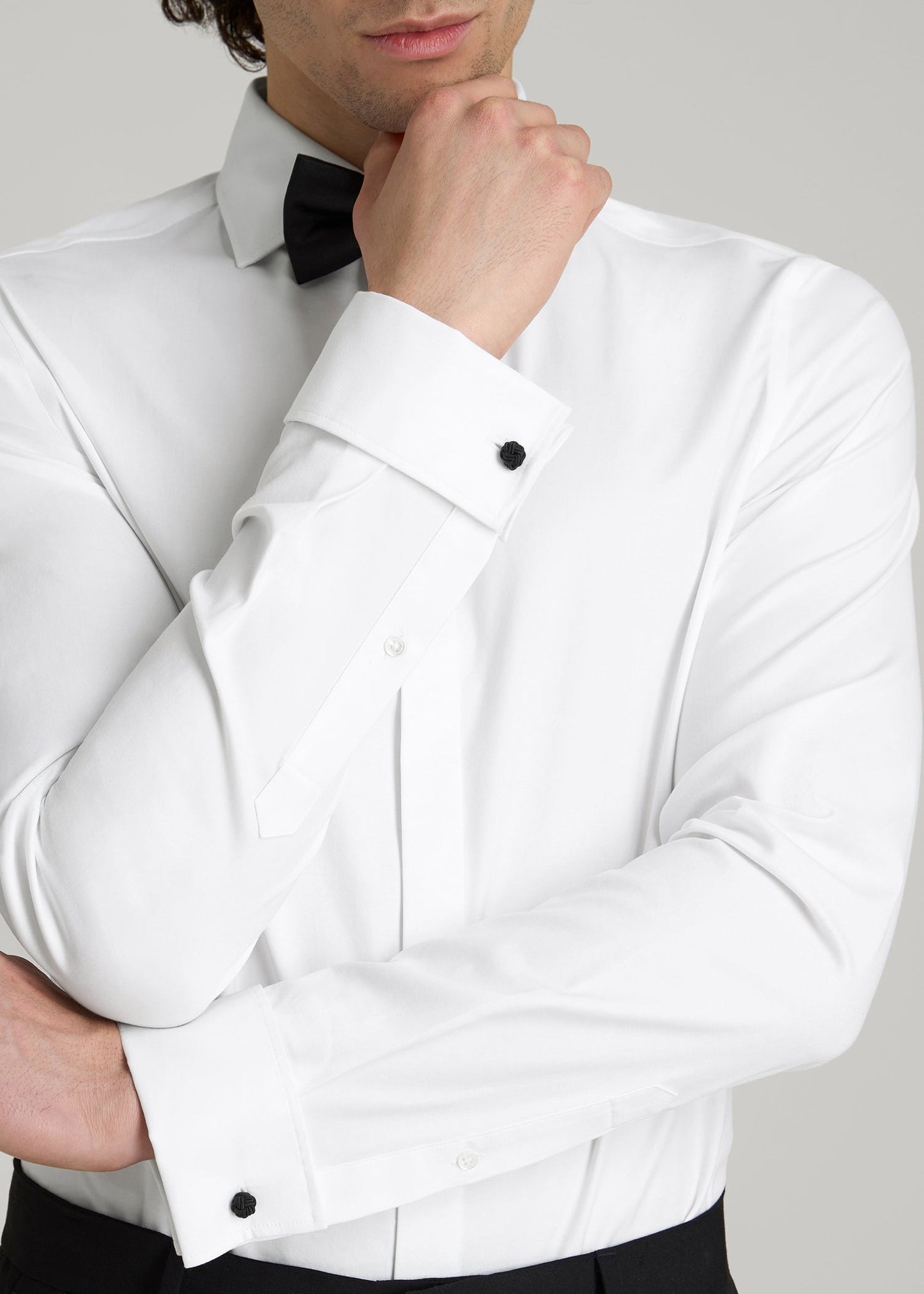 Tuxedo Shirt for Tall Men in White