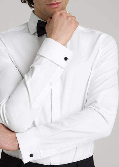 Tuxedo Shirt for Tall Men in White