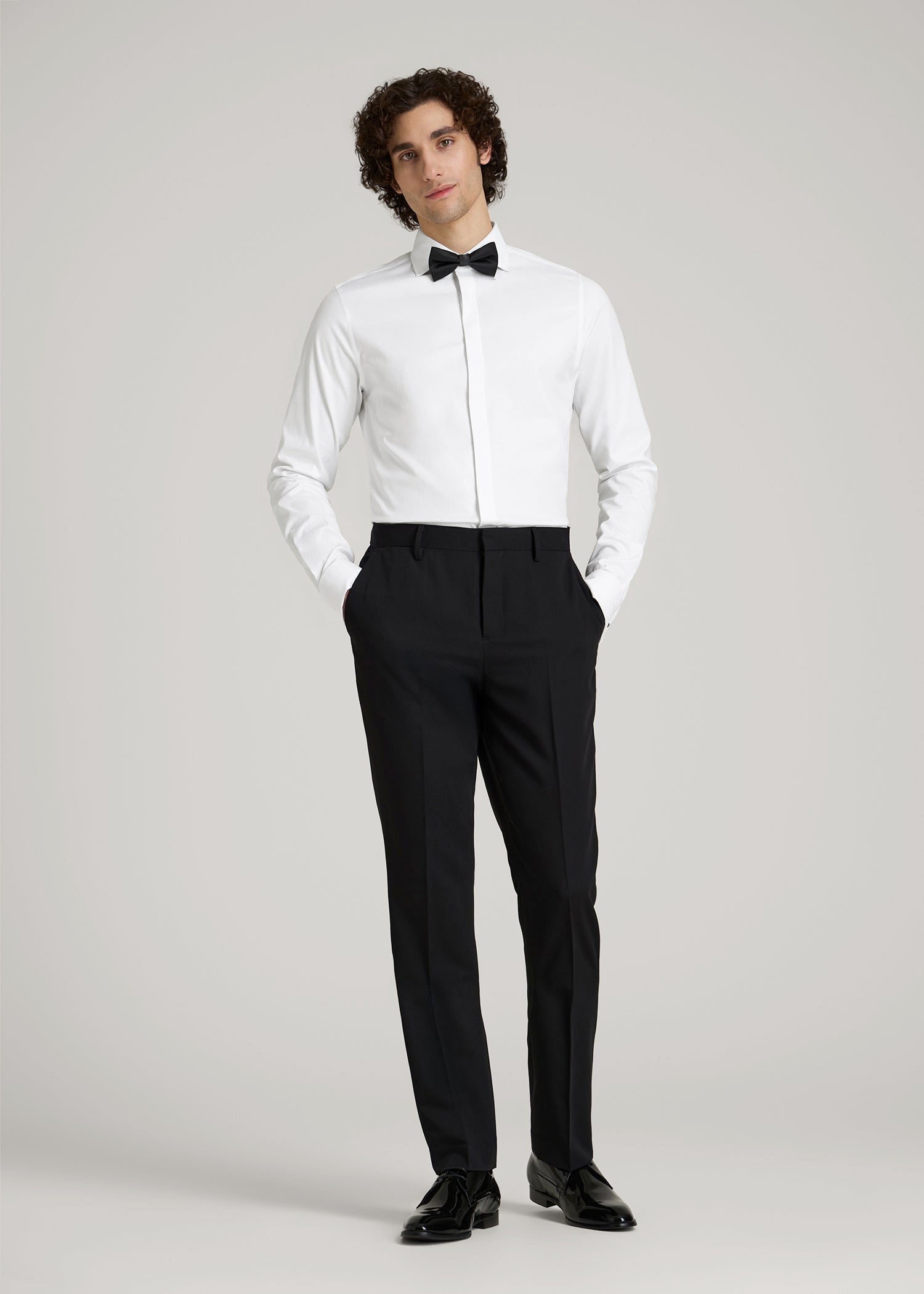 Tuxedo Shirt for Tall Men in White