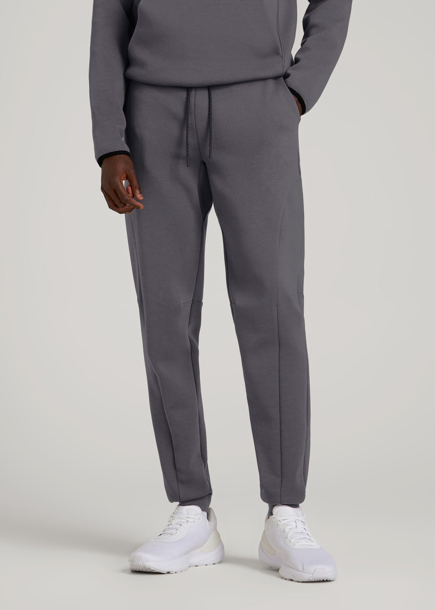 Tech Motion Fleece Joggers for Tall Men in Iron Grey