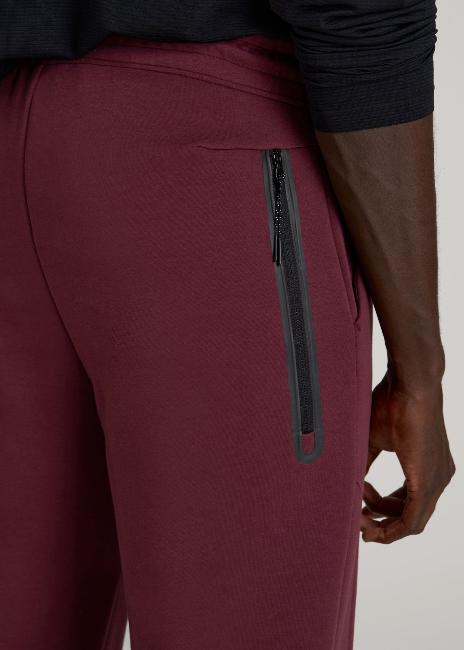 Tech Motion Fleece Joggers for Tall Men in Tawny Port