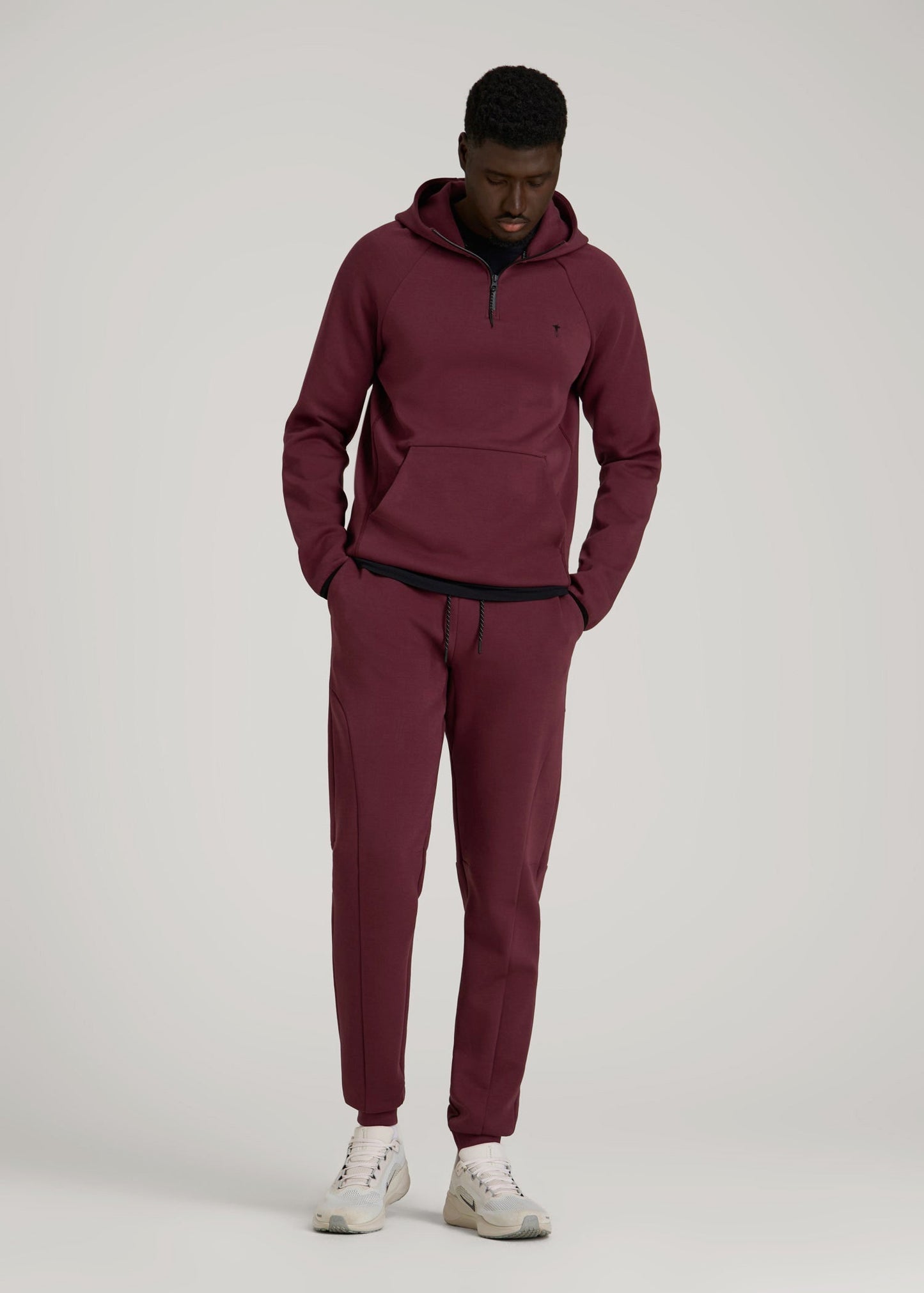 Tech Motion Fleece Joggers for Tall Men in Tawny Port