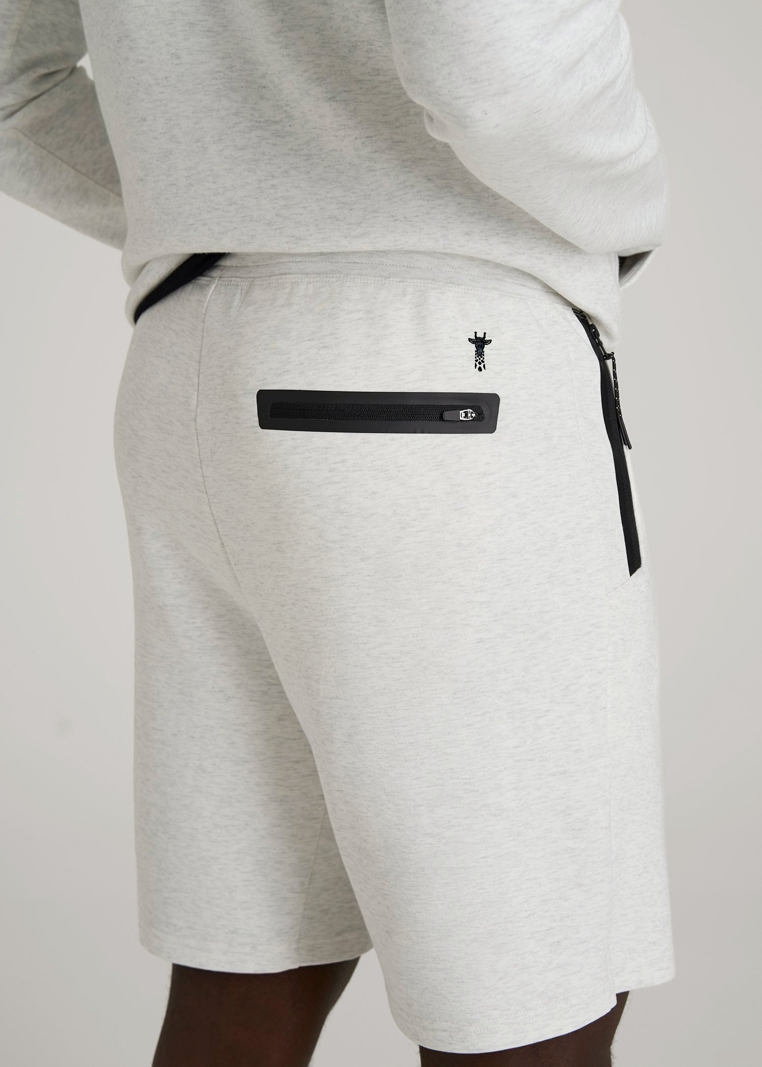 Tech Motion Fleece Shorts for Tall Men in Heather Frost