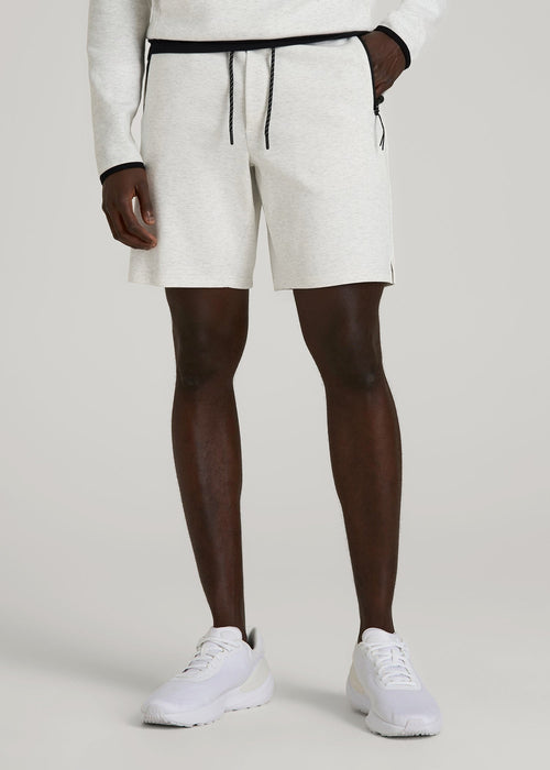 Tech Motion Fleece Shorts for Tall Men in Heather Frost