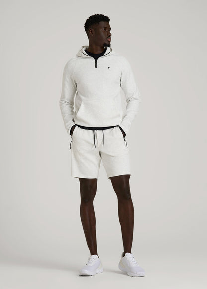 Tech Motion Fleece Shorts for Tall Men in Heather Frost