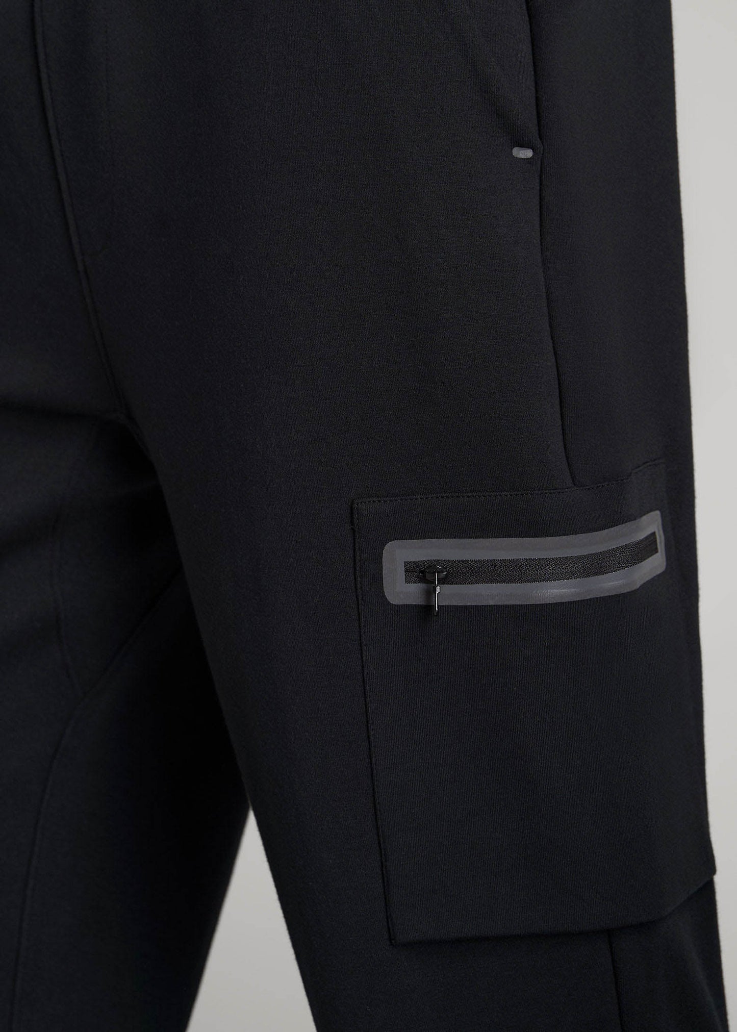 Tech Motion Fleece Cargo Joggers for Tall Men in Black