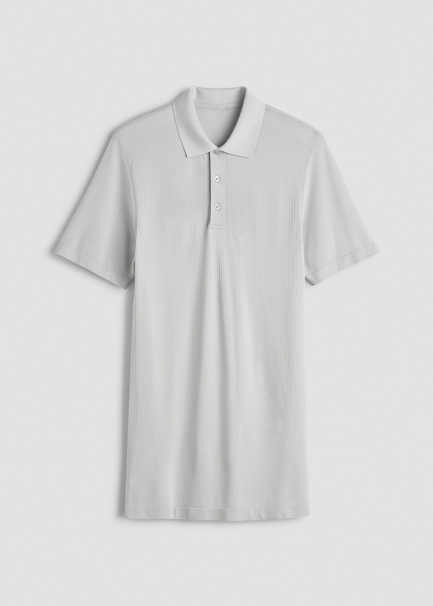 Performance Vented Golf Polo for Tall Men in Silver Drop
