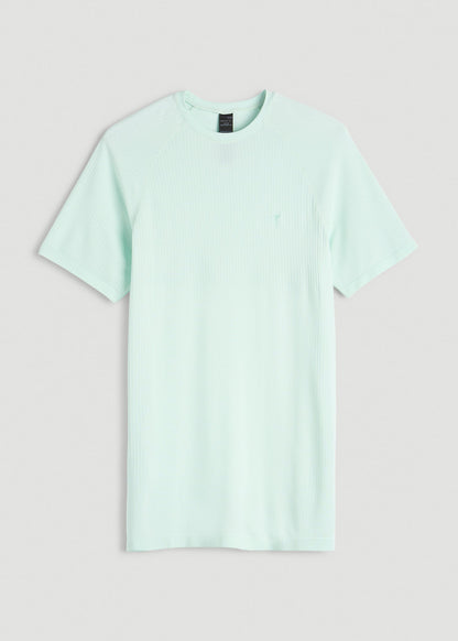Vented Training Top for Tall Men in Opal Blue