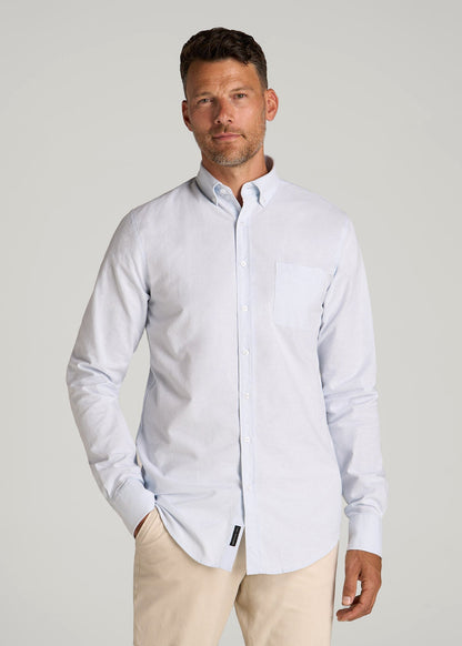 Washed Oxford Shirt for Tall Men in Light Blue