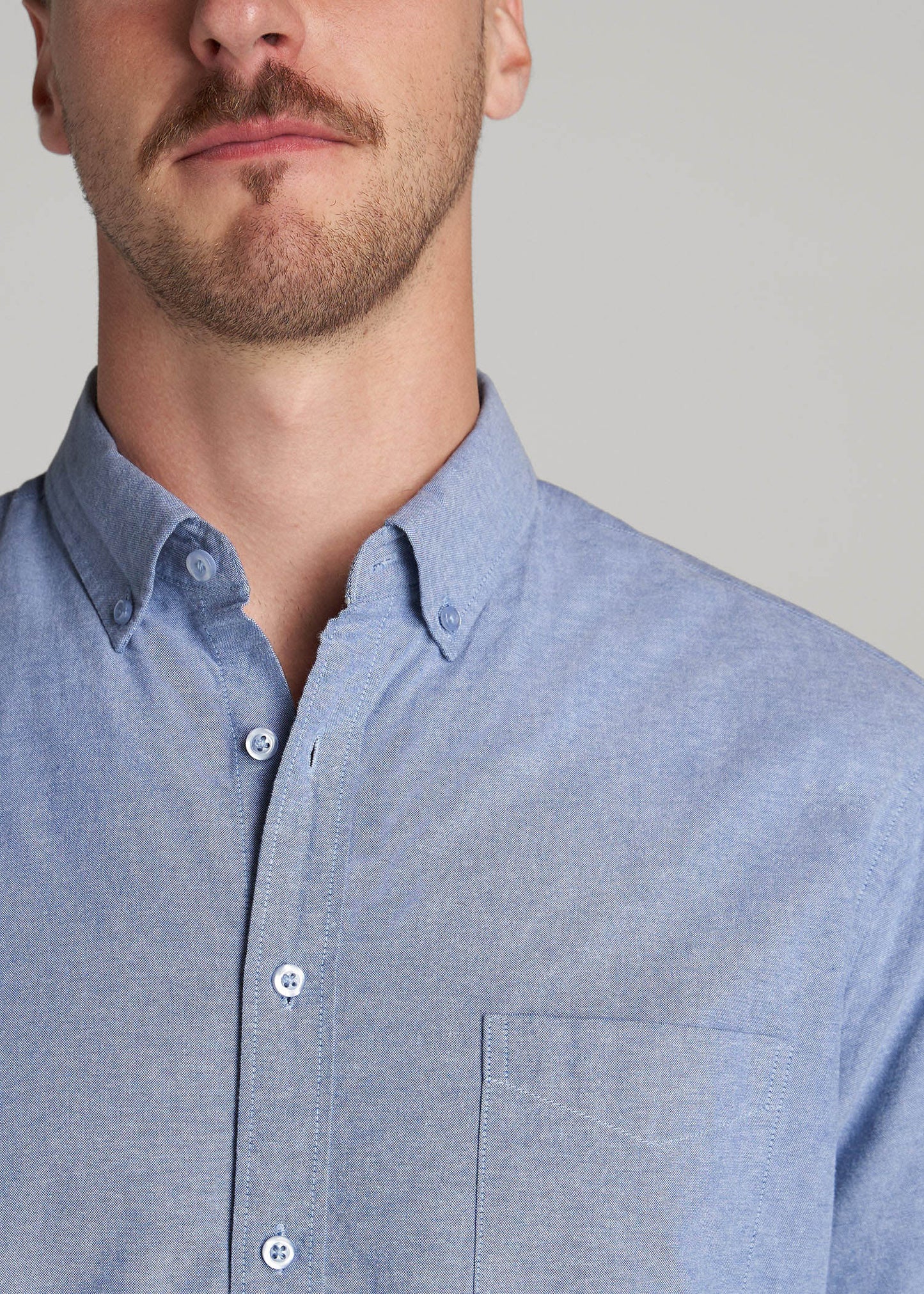 Washed Oxford Shirt for Tall Men in Dark Sky Blue
