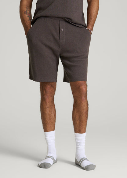Waffle Lounge Shorts for Tall Men in Espresso