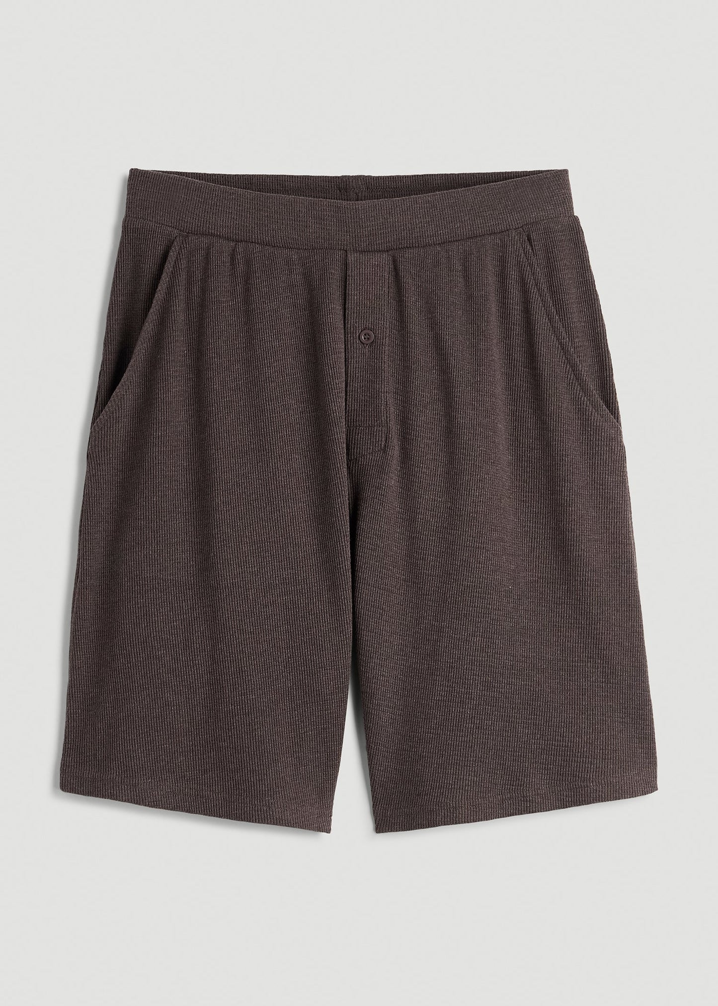 Waffle Lounge Shorts for Tall Men in Espresso