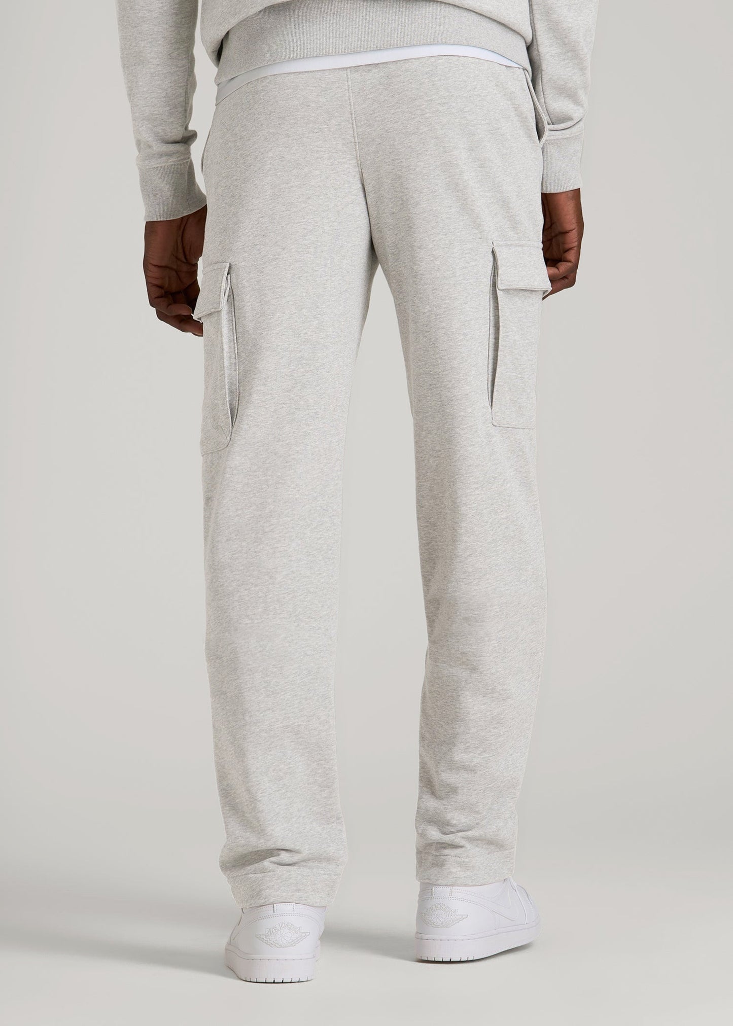 Wearever Fleece Straight Leg Cargo Sweatpant for Tall Men in Grey Mix