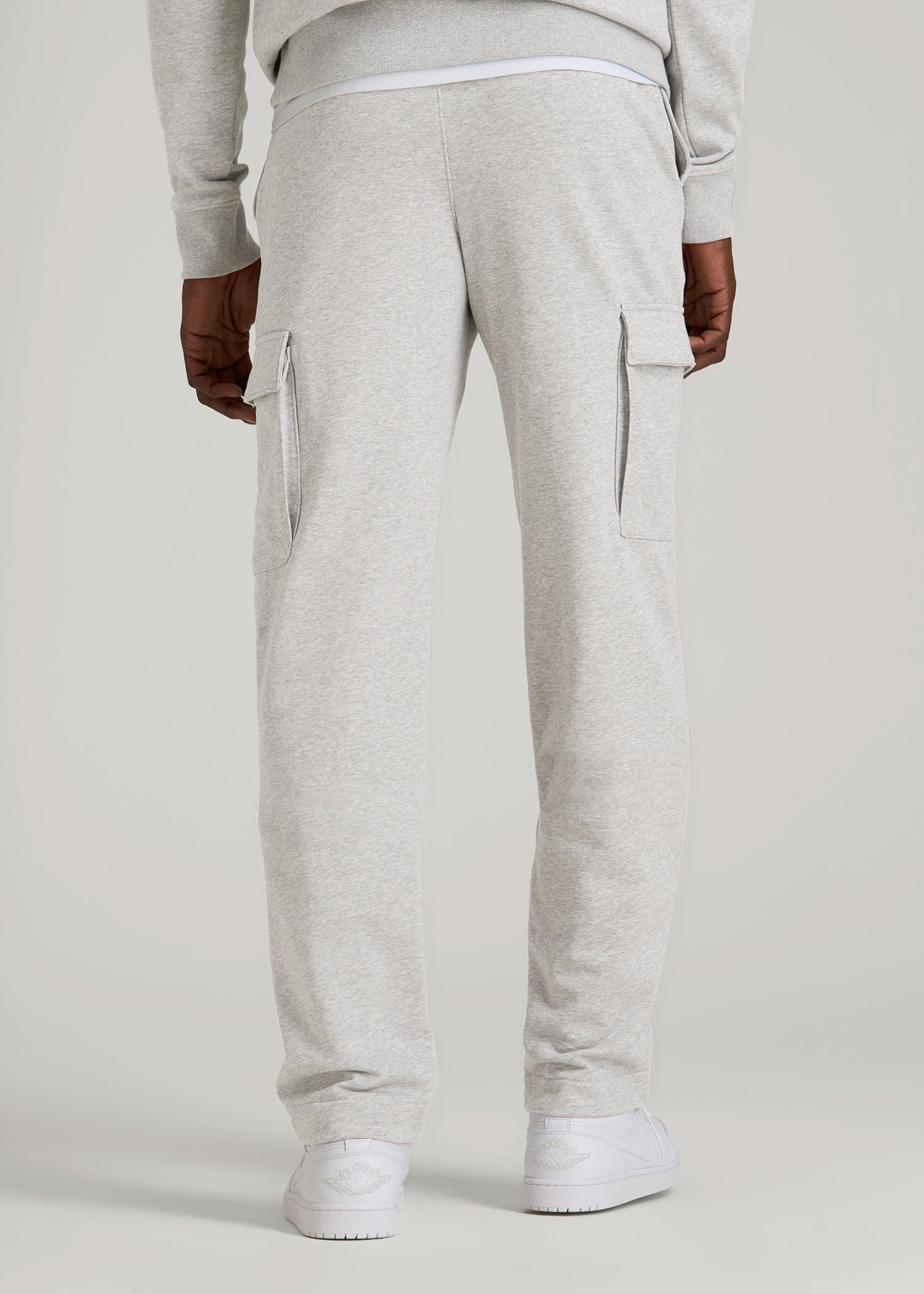 Wearever Fleece Straight Leg Cargo Sweatpant for Tall Men in Grey Mix