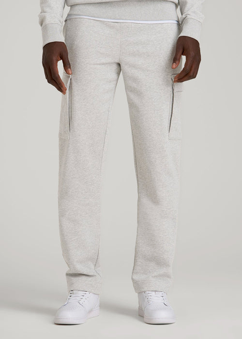 Wearever Fleece Straight Leg Cargo Sweatpant for Tall Men in Grey Mix