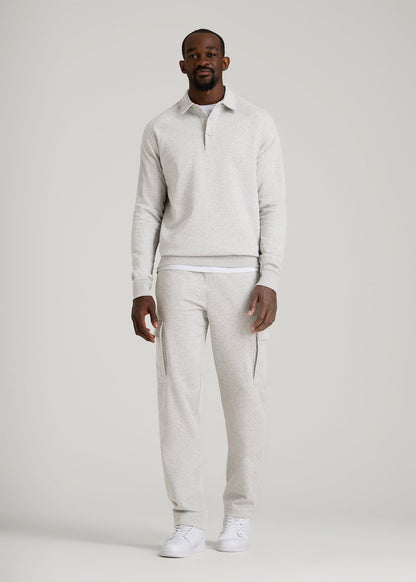 Wearever Fleece Straight Leg Cargo Sweatpant for Tall Men in Grey Mix
