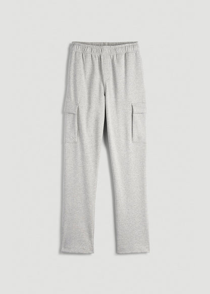 Wearever Fleece Straight Leg Cargo Sweatpant for Tall Men in Grey Mix