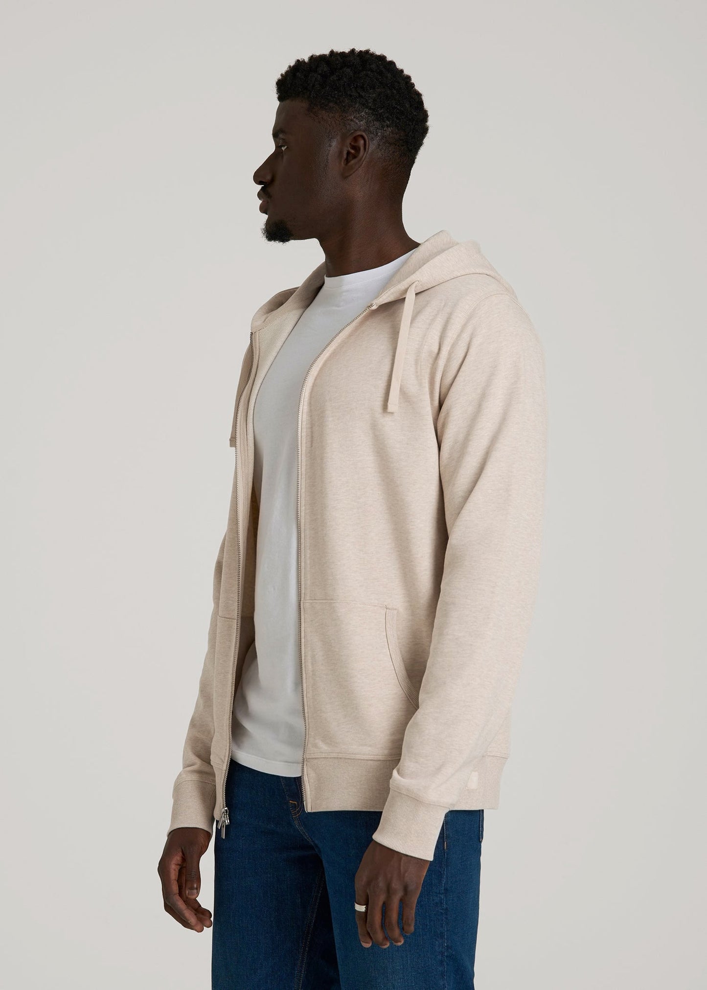 Wearever French Terry Full Zip Hoodie 2.0 in Oatmeal Mix