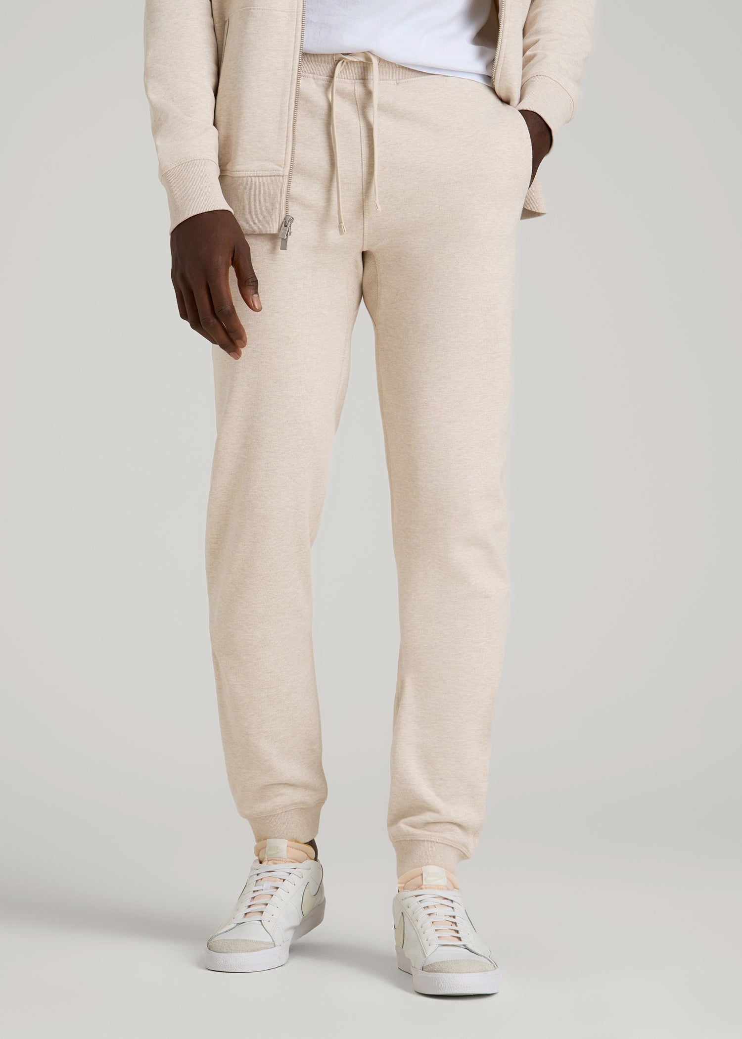 Wearever 2.0 French Terry Joggers for Tall Men in Oatmeal Mix