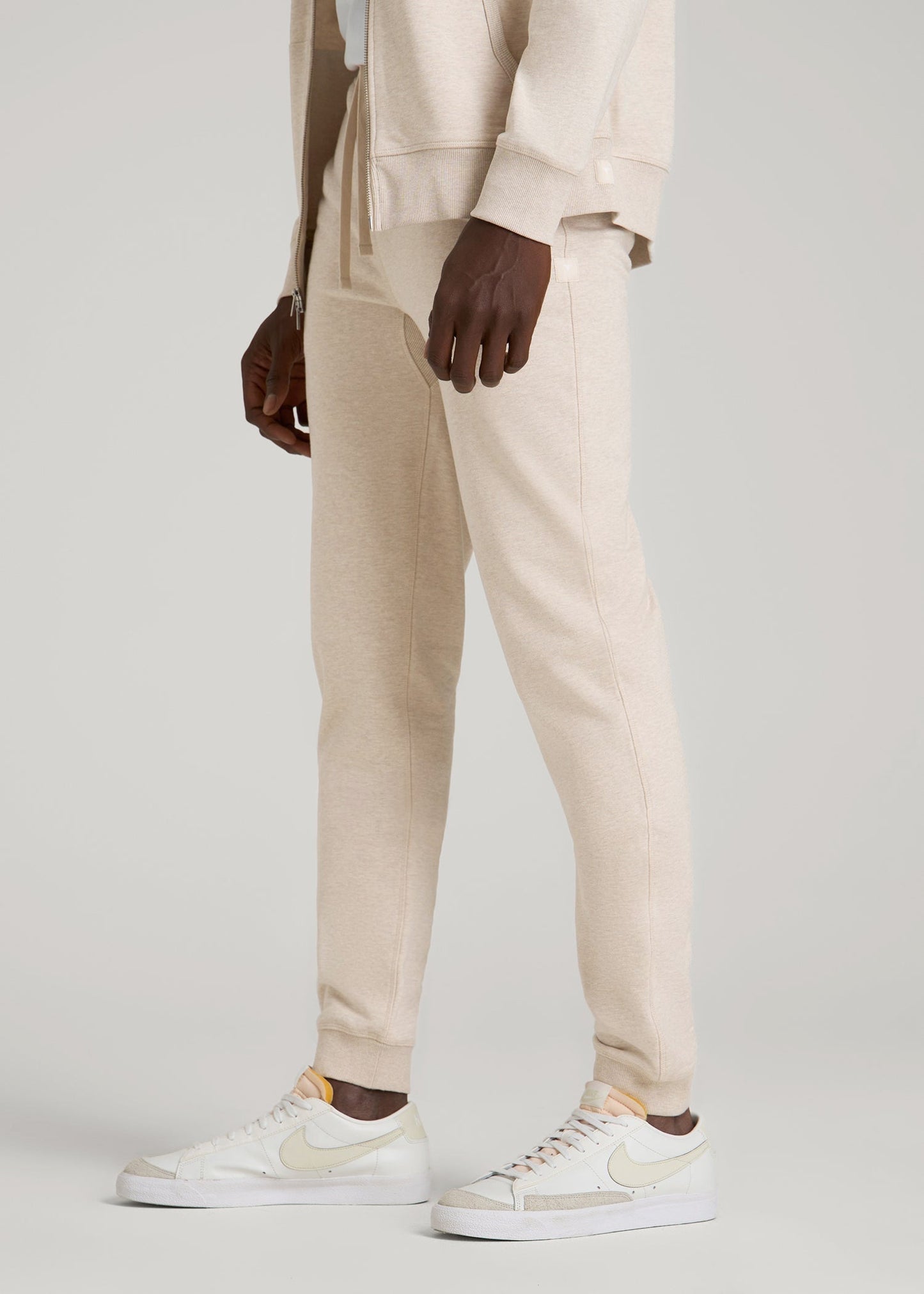 Wearever 2.0 French Terry Joggers for Tall Men in Oatmeal Mix