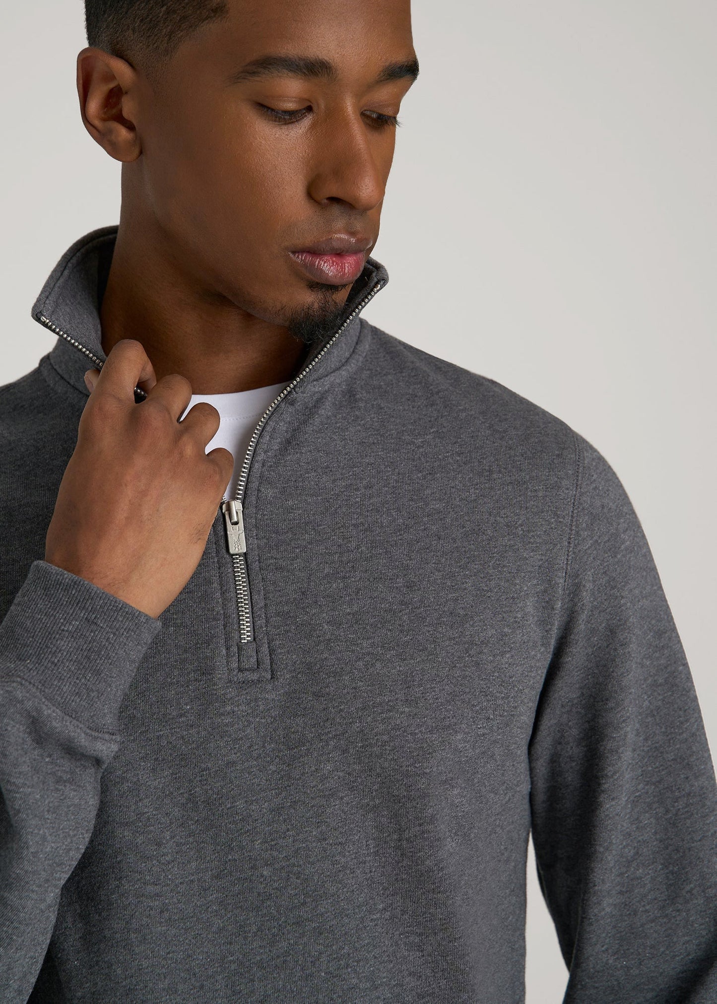 Wearever 2.0 French Terry Quarter-Zip Sweatshirt for Tall Men in Charcoal Mix