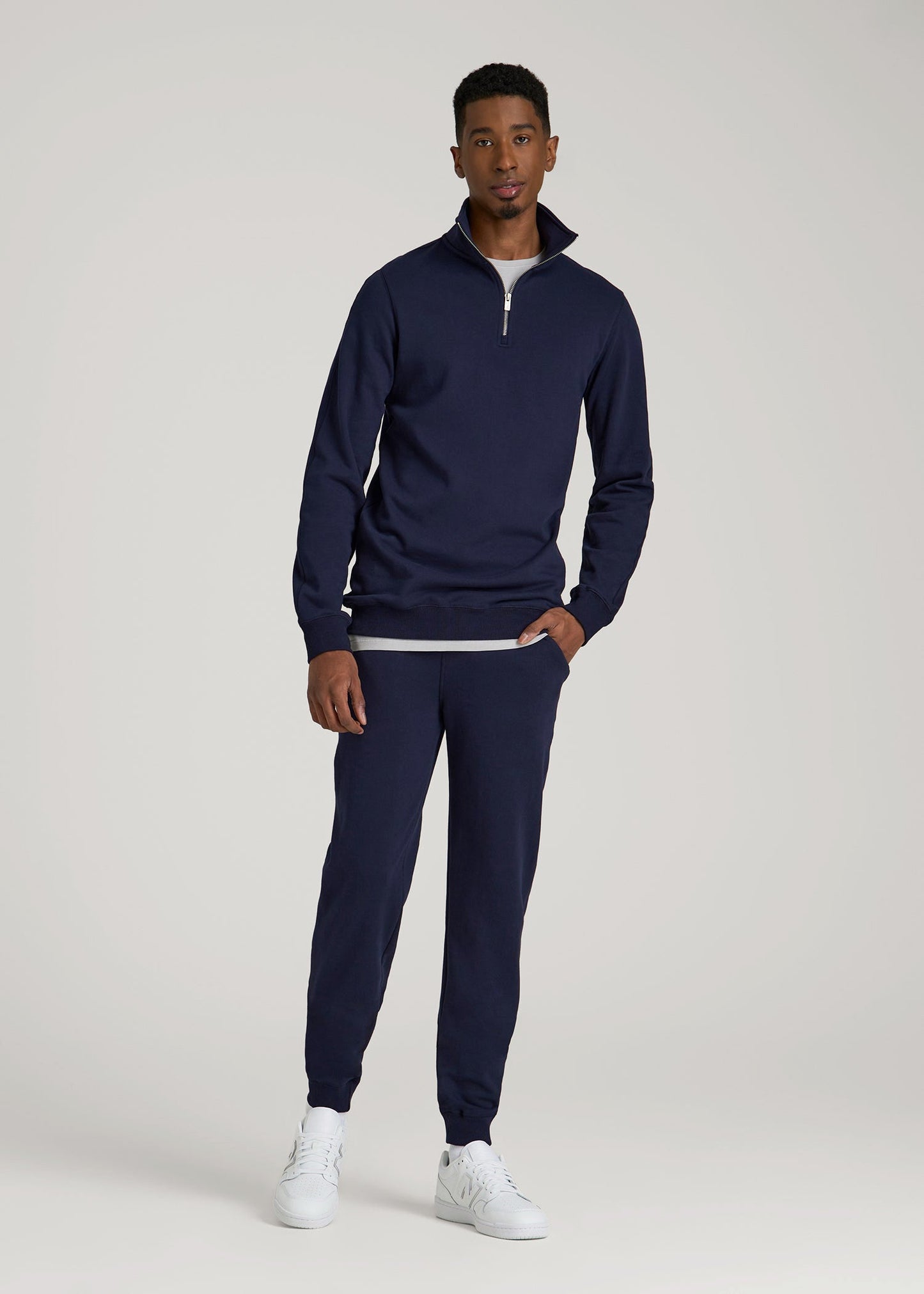 Wearever 2.0 French Terry Quarter-Zip Sweatshirt for Tall Men in Evening Blue