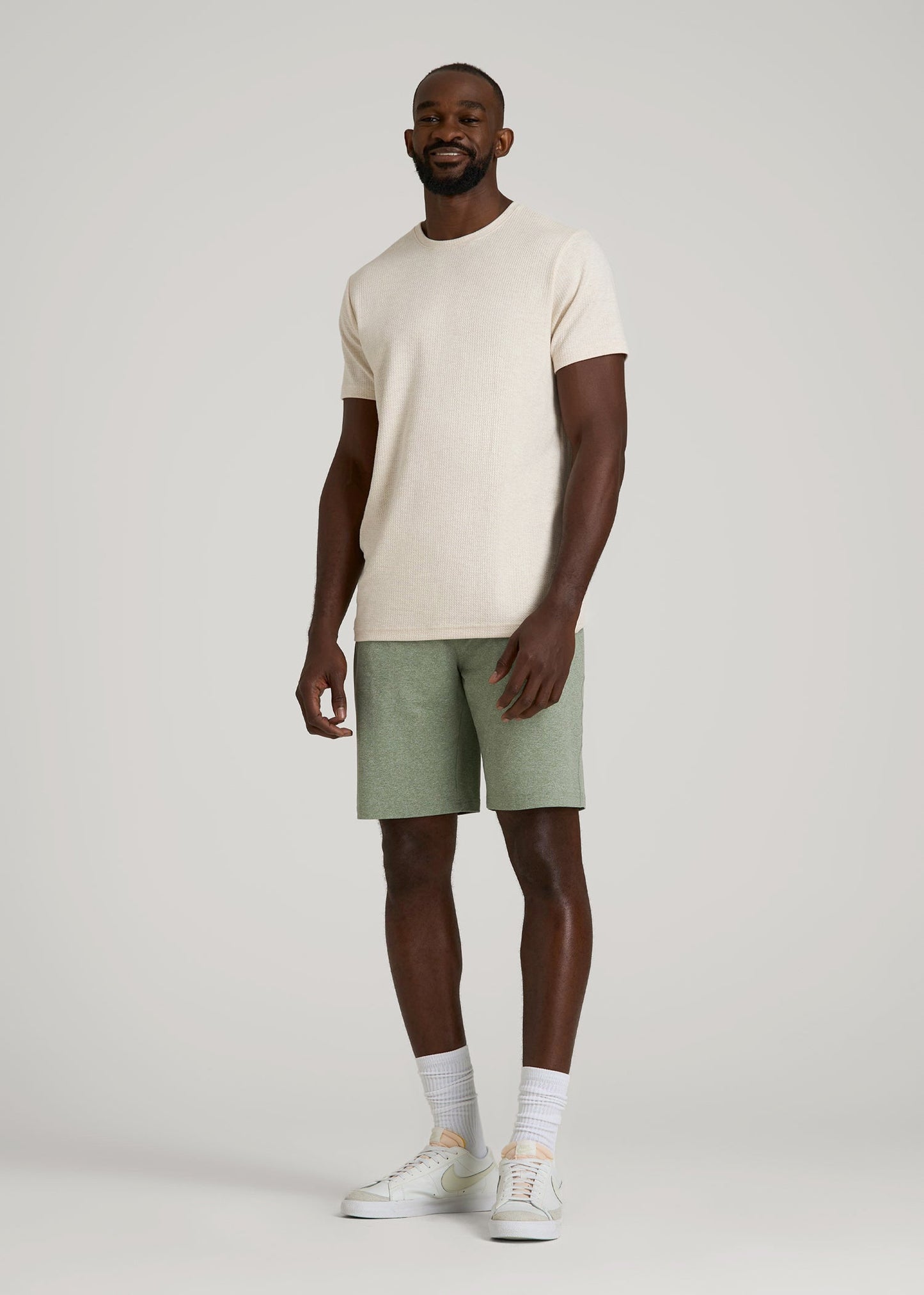 Weekender Stretch Lounge Shorts for Tall Men in Dark Seagrass Mix