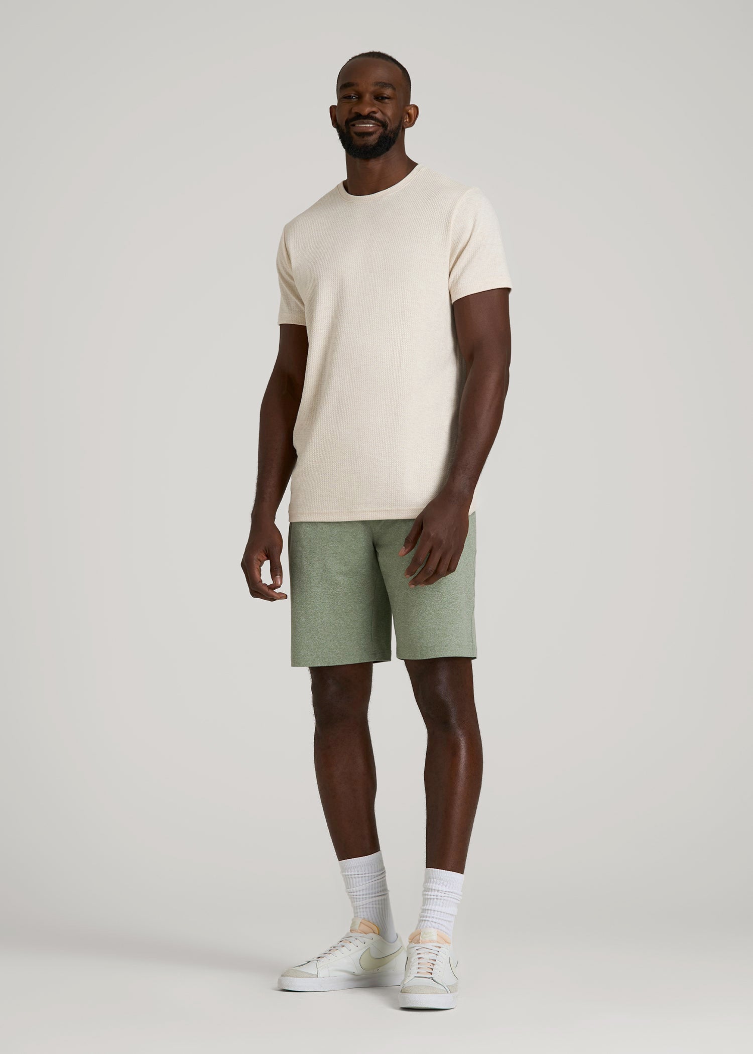 Weekender Stretch Lounge Shorts for Tall Men in Dark Seagrass Mix