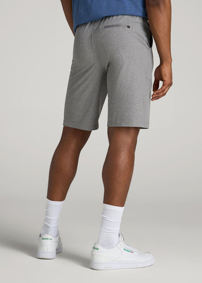 Weekender Stretch Lounge Shorts for Tall Men in Heathered Grey