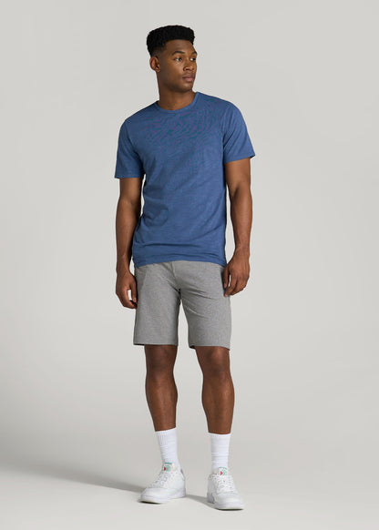 Weekender Stretch Lounge Shorts for Tall Men in Heathered Grey