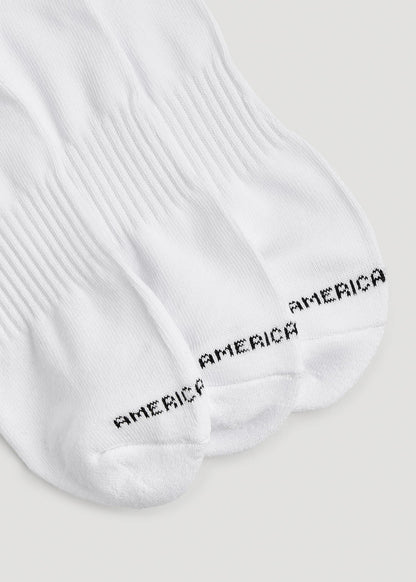 Athletic Low Ankle Socks (X-Large Size: 13-15) for Tall Men in White