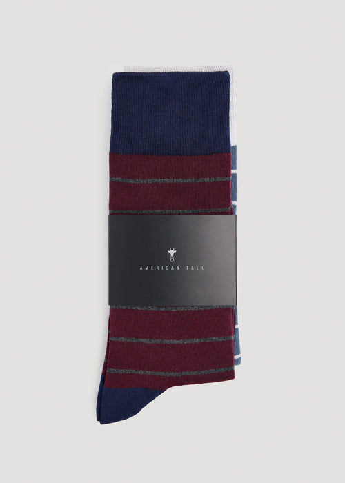 Dress Socks Size 14 to 17 (3-Pack) for Tall Men in Pack C