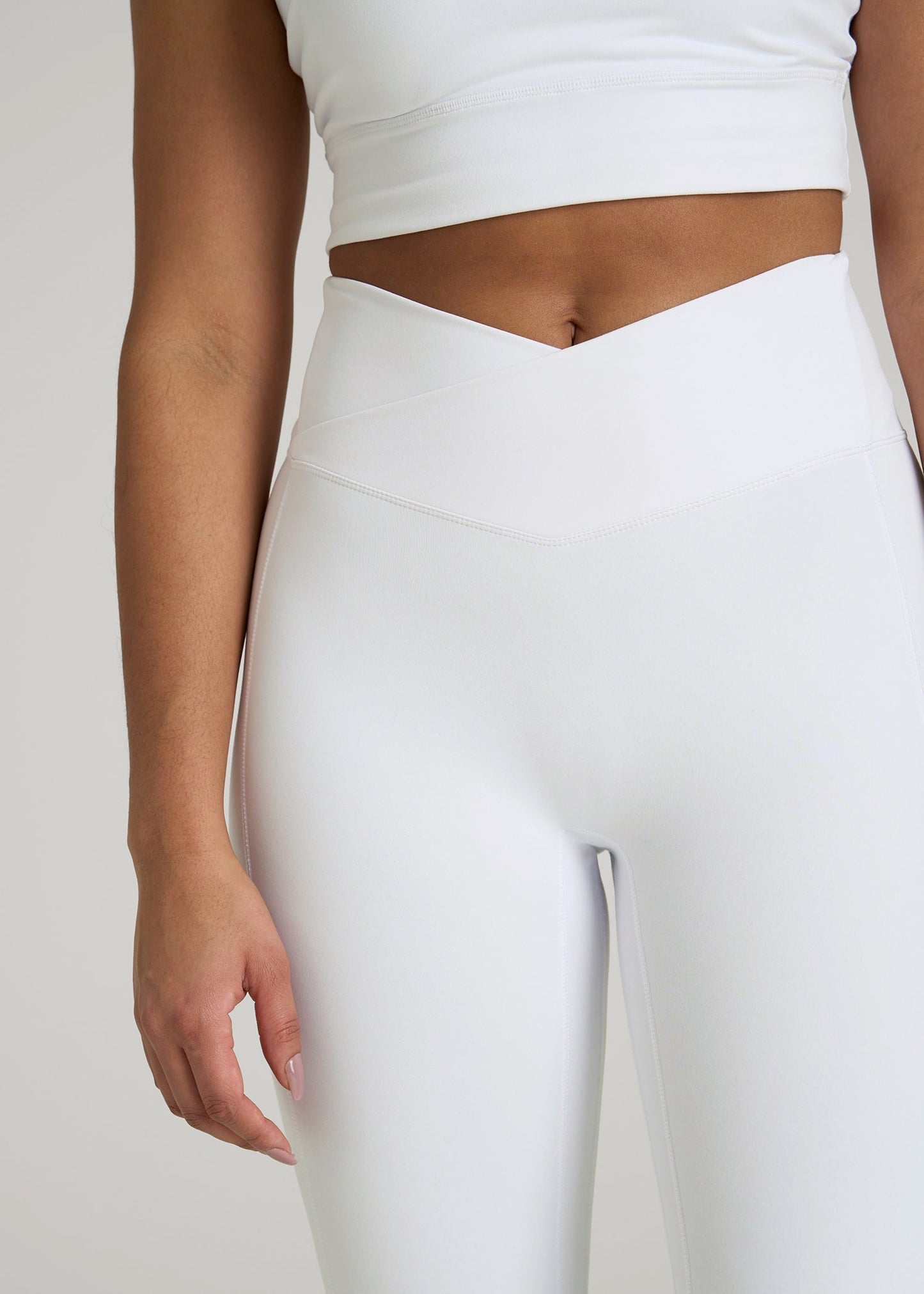Balance Cross Over Leggings for Tall Women in White