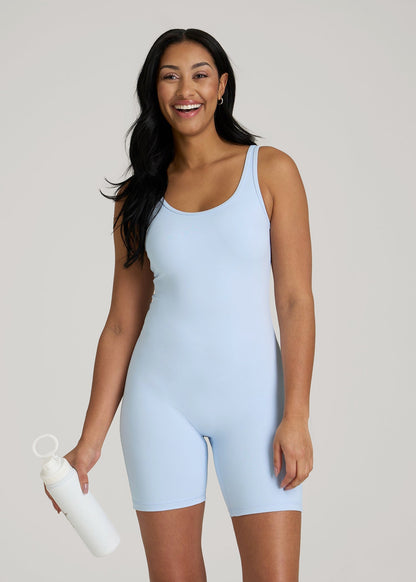 Balance Scoopneck Romper for Tall Women in Ice Blue