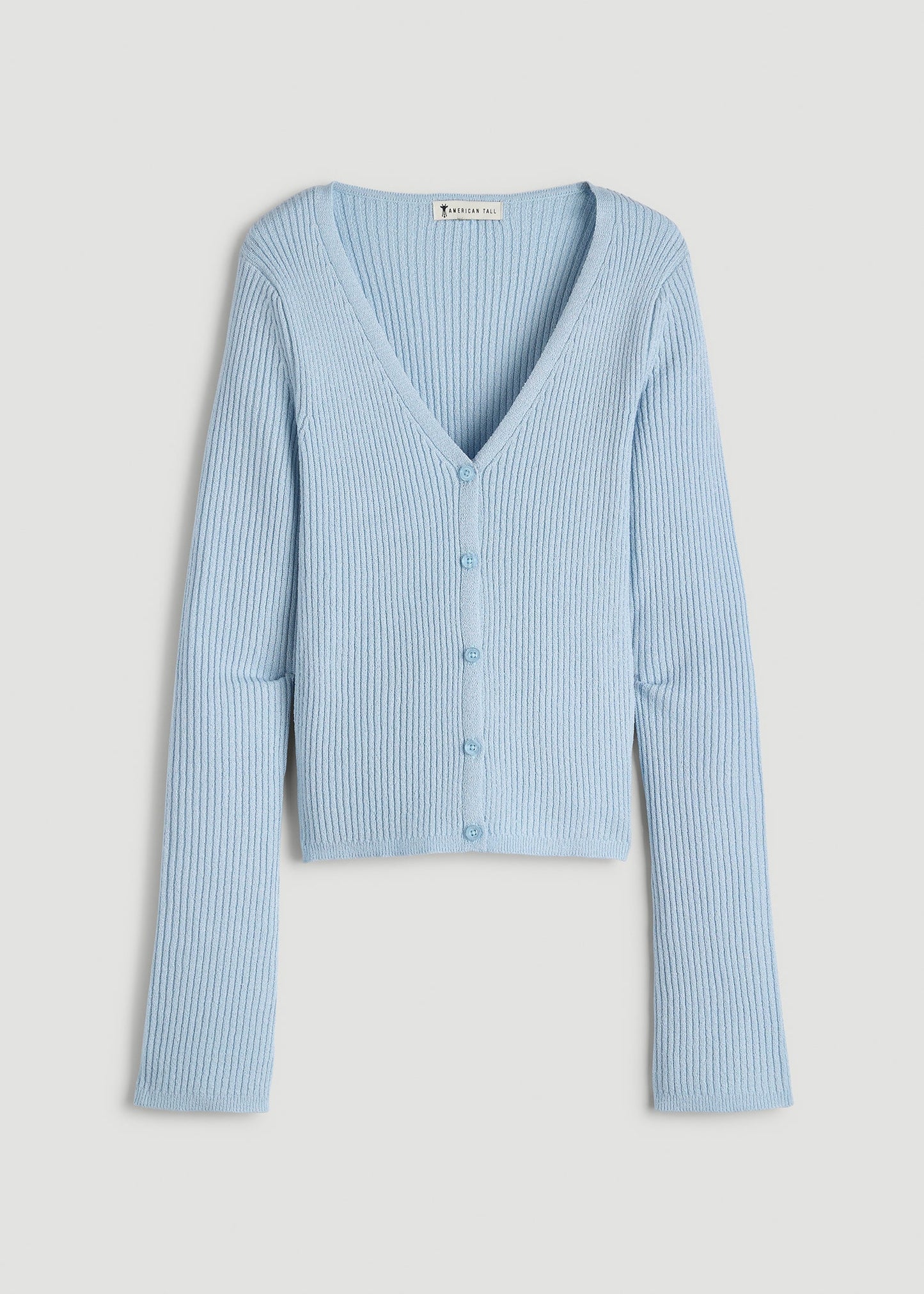 Boucle Knit Cardigan for Tall Women in Ice Blue