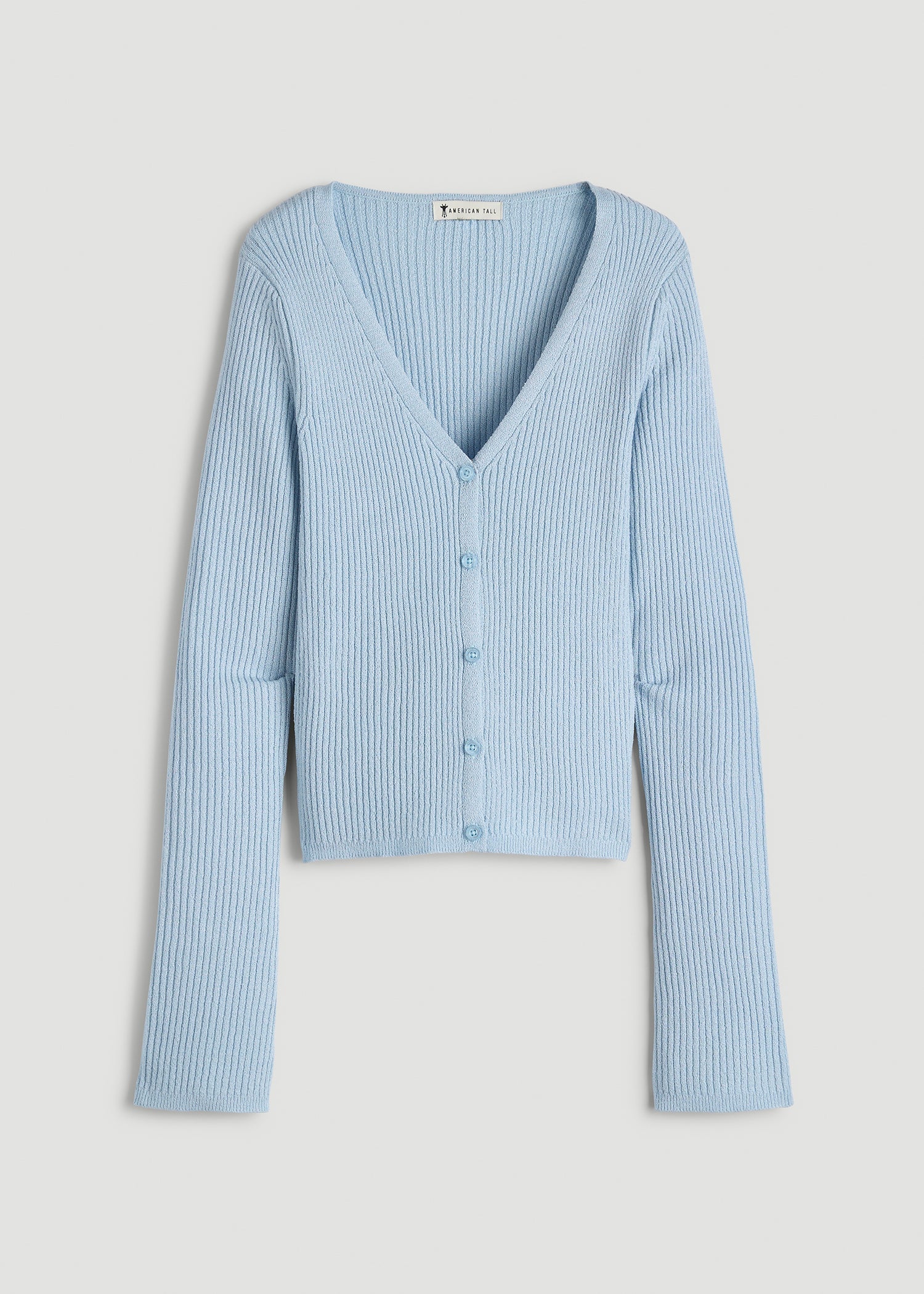 Boucle Knit Cardigan for Tall Women in Ice Blue