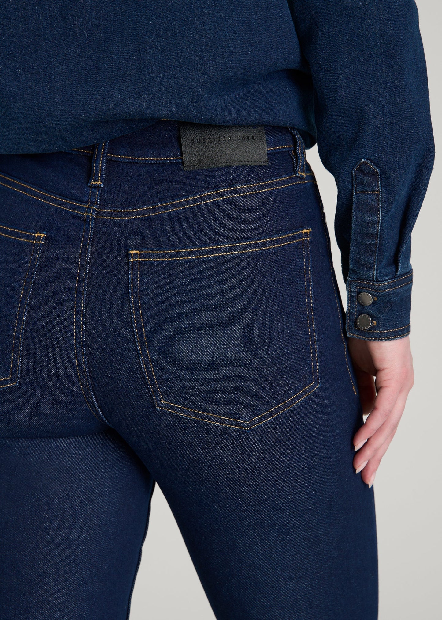 Chloe High Rise Flare Jeans for Tall Women in Deep Indigo Wash