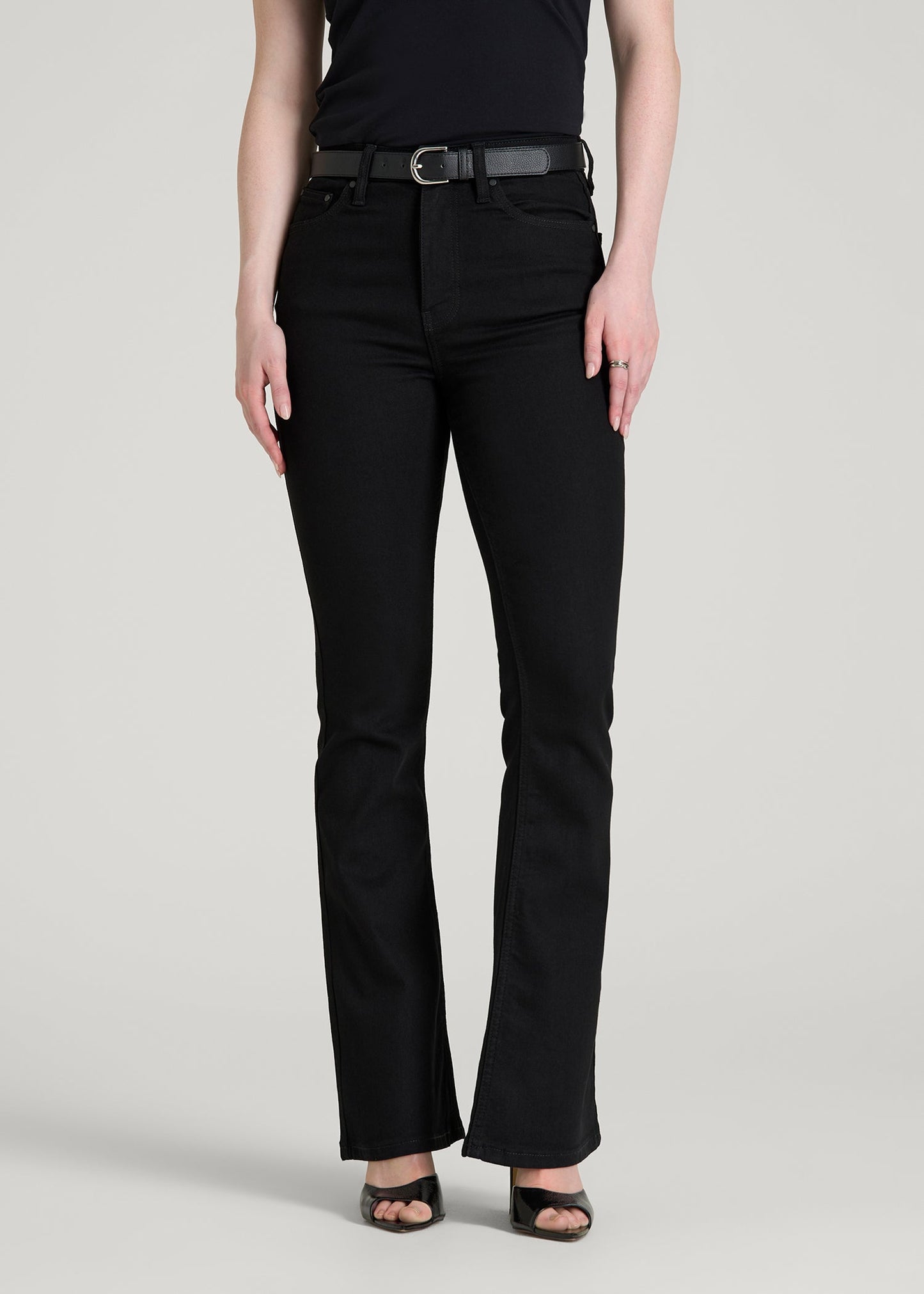 Chloe High Rise Flare Jeans for Tall Women in Optimum Black