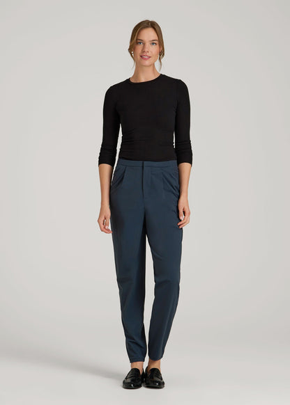 Commuter Pleated Jogger Pant in for Tall Women Navy
