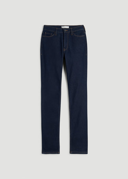 Curve High Rise Skinny Leg Jeans for Tall Women in Deep Indigo Wash