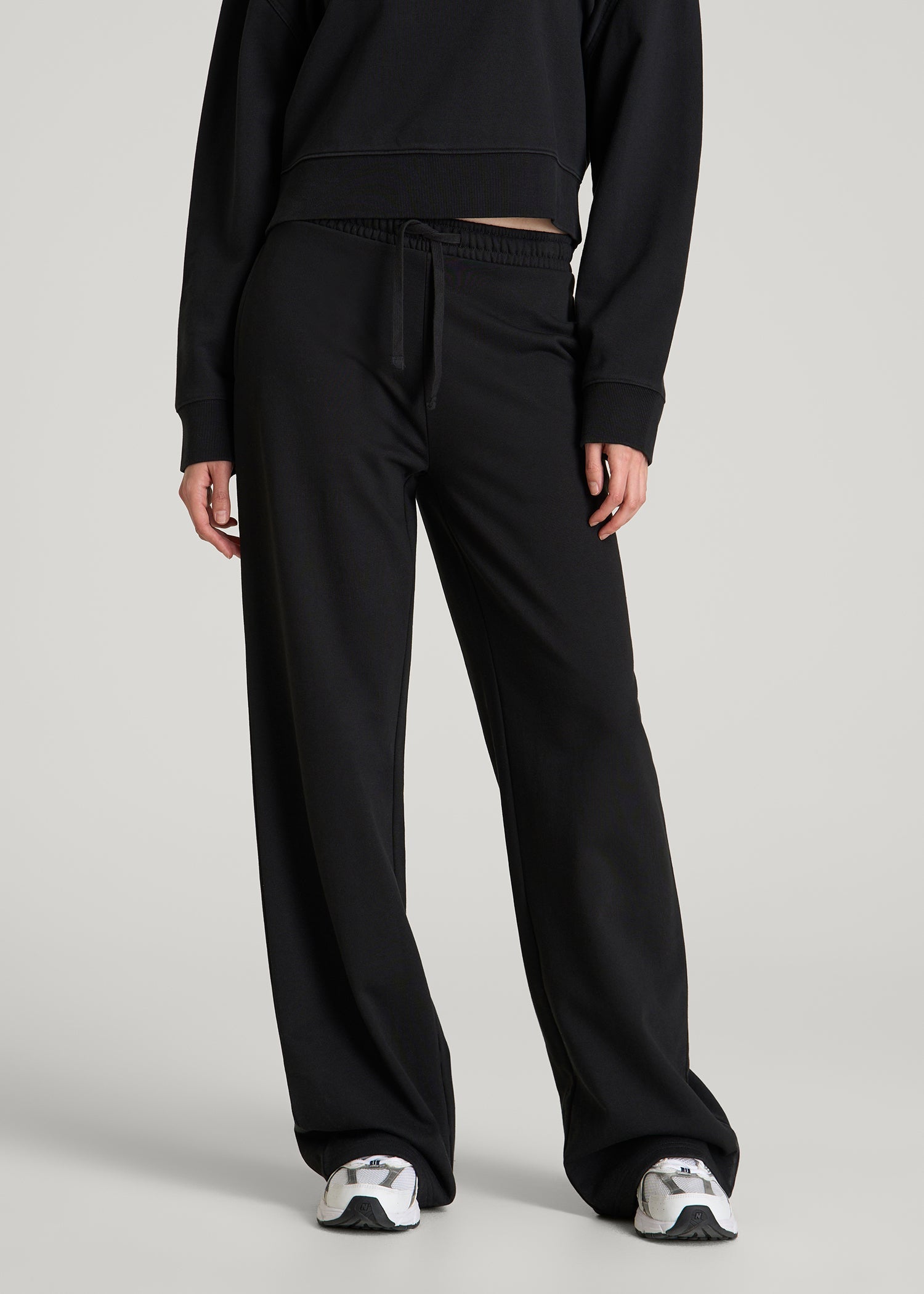 Everyday Terry Midrise Wide-Leg Pants for Tall Women in Black