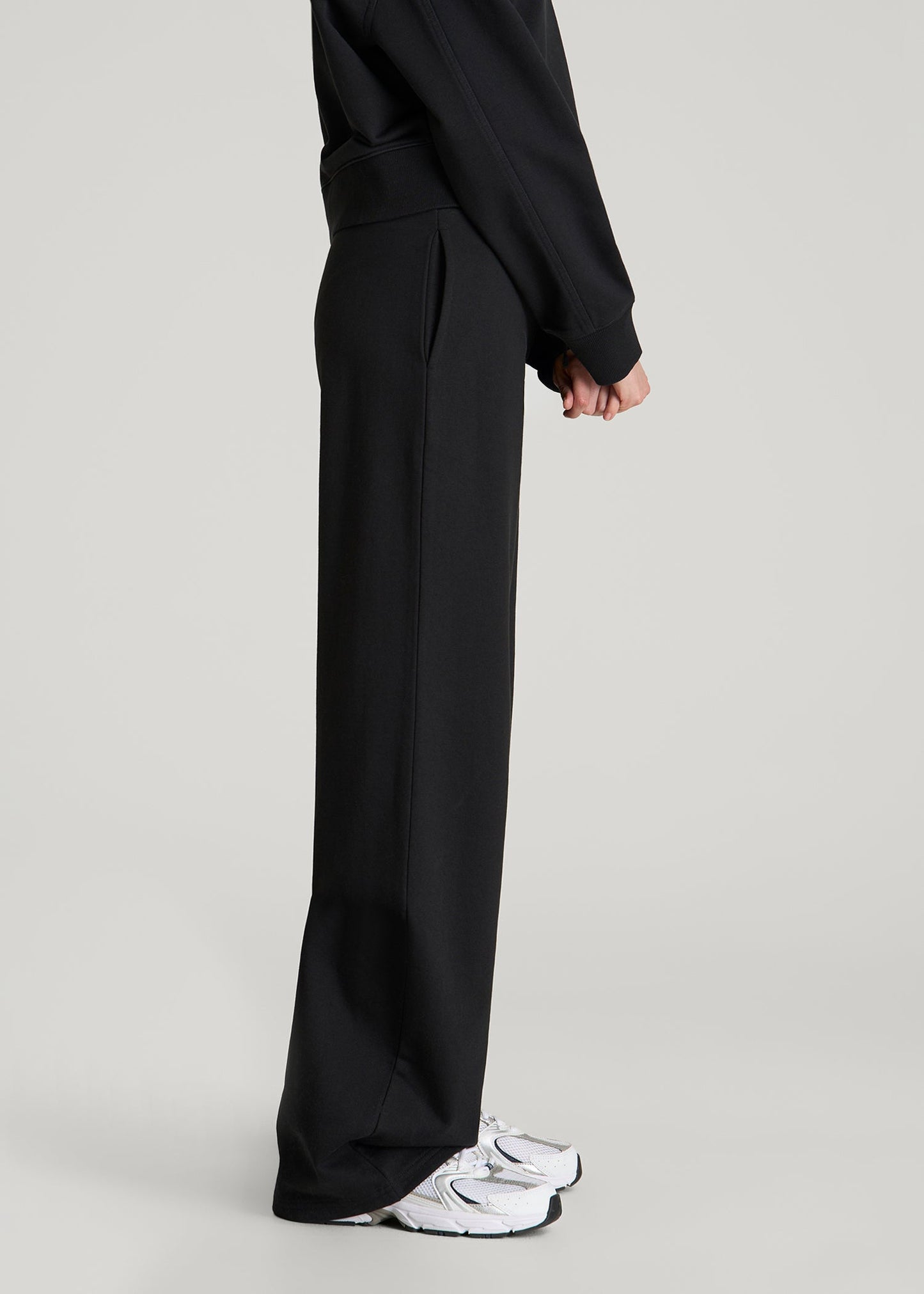 Everyday Terry Midrise Wide-Leg Pants for Tall Women in Black