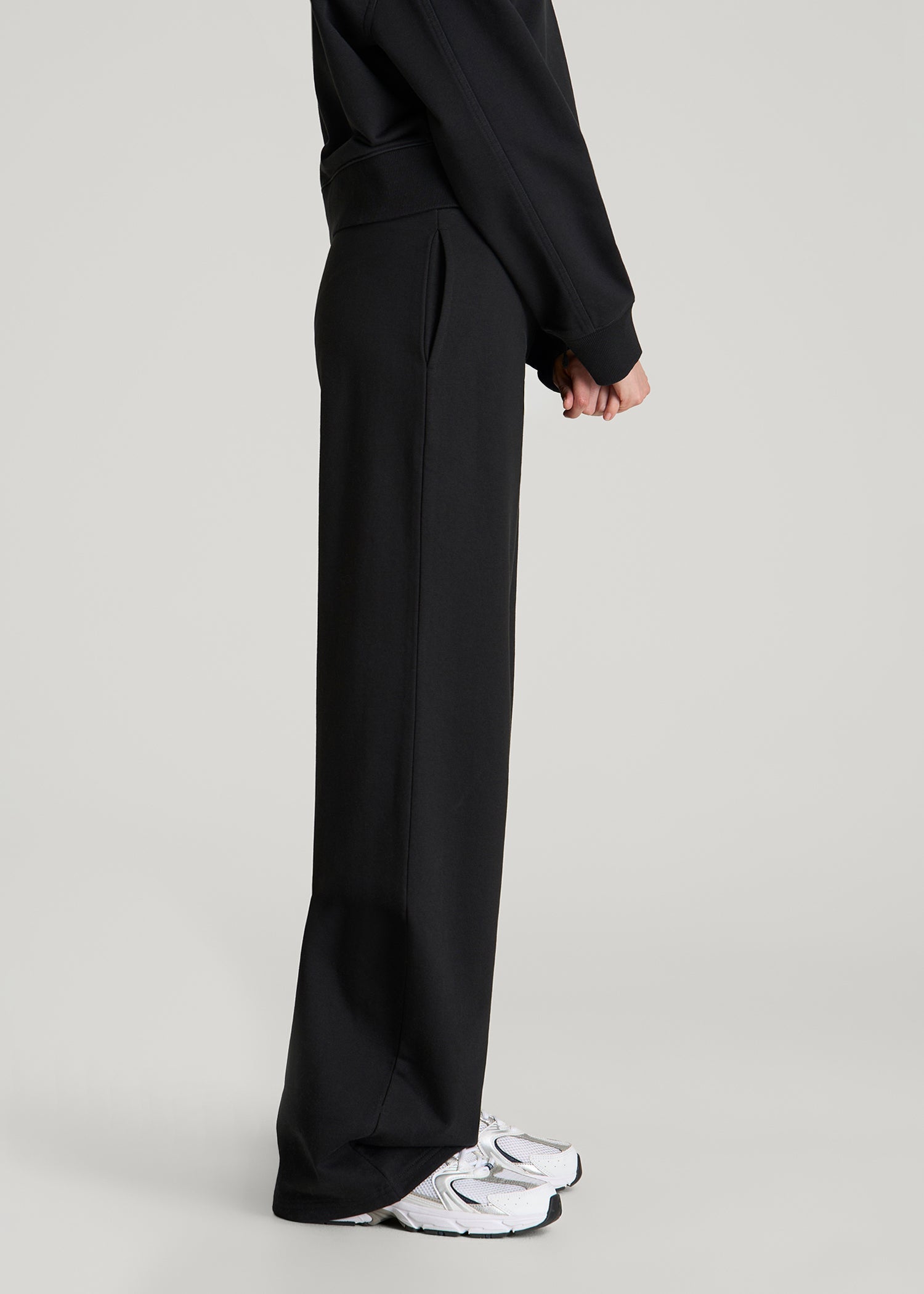 Everyday Terry Midrise Wide-Leg Pants for Tall Women in Black