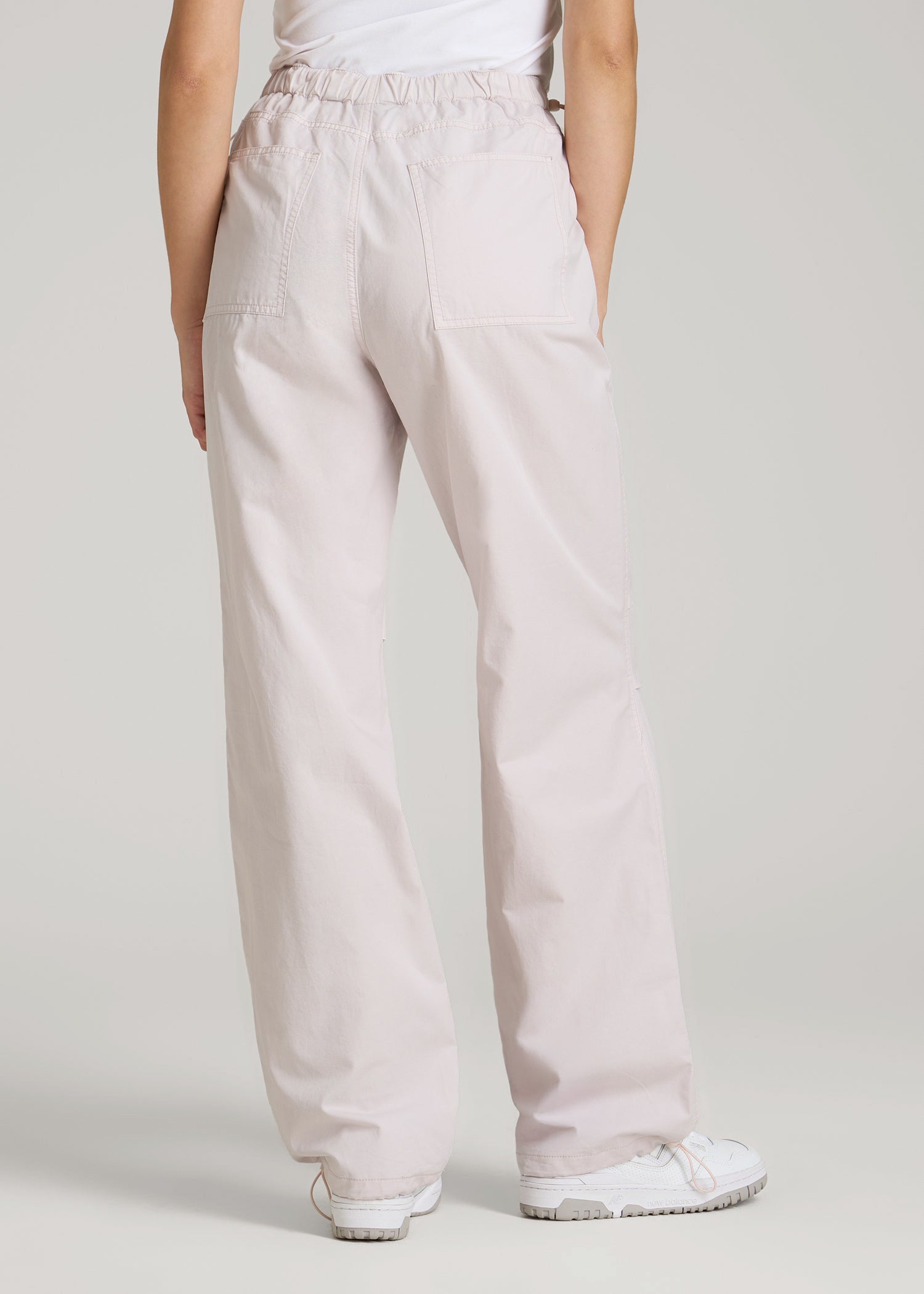 Garment Dyed Parachute Chino Pants for Tall Women in Grey Lilac