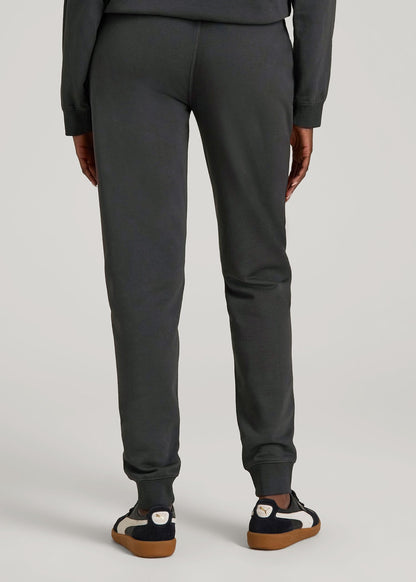 Garment Dyed Joggers for Tall Women in Washed Black
