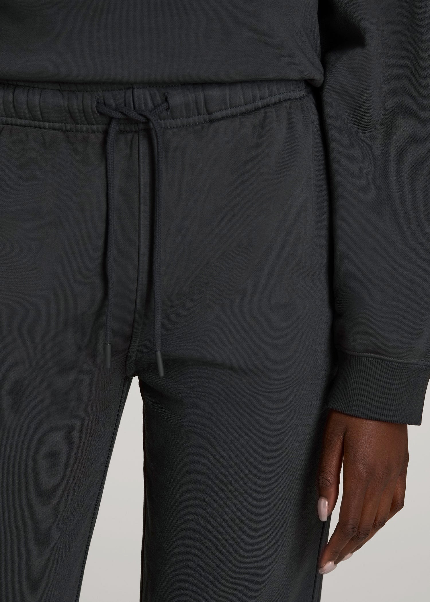 Garment Dyed Joggers for Tall Women in Washed Black