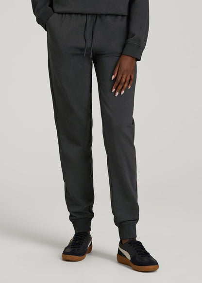 Garment Dyed Joggers for Tall Women in Washed Black
